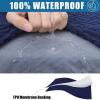imageSmiry Waterproof Couch Cushion Covers Stretch Jacquard Thick Sofa Cushion Covers Washable Seat Slipcover Elastic Furniture Protector for Pets Kid 2PC CamelNavy