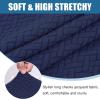 imageSmiry Waterproof Couch Cushion Covers Stretch Jacquard Thick Sofa Cushion Covers Washable Seat Slipcover Elastic Furniture Protector for Pets Kid 2PC CamelNavy