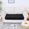 imageSmiry Waterproof Couch Cushion Covers Stretch Jacquard Thick Sofa Cushion Covers Washable Seat Slipcover Elastic Furniture Protector for Pets Kid 2PC CamelBlack