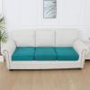 imageSmiry Waterproof Couch Cushion Covers Stretch Jacquard Thick Sofa Cushion Covers Washable Seat Slipcover Elastic Furniture Protector for Pets Kid 2PC CamelPeacock Green