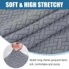 imageSmiry Waterproof Couch Cushion Covers Stretch Jacquard Thick Sofa Cushion Covers Washable Seat Slipcover Elastic Furniture Protector for Pets Kid 2PC CamelLight Grey