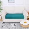 imageSmiry Waterproof Couch Cushion Covers Stretch Jacquard Thick Sofa Cushion Covers Washable Seat Slipcover Elastic Furniture Protector for Pets Kid 2PC CamelPeacock Green