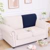 imageSmiry Waterproof Couch Cushion Covers Stretch Jacquard Thick Sofa Cushion Covers Washable Seat Slipcover Elastic Furniture Protector for Pets Kid 2PC CamelNavy