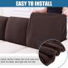 imageSmiry Waterproof Couch Cushion Covers Stretch Jacquard Thick Sofa Cushion Covers Washable Seat Slipcover Elastic Furniture Protector for Pets Kid 2PC CamelChocolate