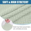 imageSmiry Waterproof Couch Cushion Covers Stretch Jacquard Thick Sofa Cushion Covers Washable Seat Slipcover Elastic Furniture Protector for Pets Kid 2PC CamelGreen