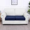 imageSmiry Waterproof Couch Cushion Covers Stretch Jacquard Thick Sofa Cushion Covers Washable Seat Slipcover Elastic Furniture Protector for Pets Kid 2PC CamelNavy