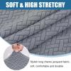 imageSmiry Waterproof Couch Cushion Covers Stretch Jacquard Thick Sofa Cushion Covers Washable Seat Slipcover Elastic Furniture Protector for Pets Kid 2PC CamelLight Grey