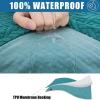 imageSmiry Waterproof Couch Cushion Covers Stretch Jacquard Thick Sofa Cushion Covers Washable Seat Slipcover Elastic Furniture Protector for Pets Kid 2PC CamelPeacock Green