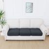 imageSmiry Waterproof Couch Cushion Covers Stretch Jacquard Thick Sofa Cushion Covers Washable Seat Slipcover Elastic Furniture Protector for Pets Kid 2PC CamelDark Grey
