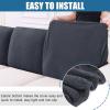 imageSmiry Waterproof Couch Cushion Covers Stretch Jacquard Thick Sofa Cushion Covers Washable Seat Slipcover Elastic Furniture Protector for Pets Kid 2PC CamelDark Grey