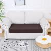 imageSmiry Waterproof Couch Cushion Covers Stretch Jacquard Thick Sofa Cushion Covers Washable Seat Slipcover Elastic Furniture Protector for Pets Kid 2PC CamelChocolate