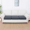 imageSmiry Waterproof Couch Cushion Covers Stretch Jacquard Thick Sofa Cushion Covers Washable Seat Slipcover Elastic Furniture Protector for Pets Kid 2PC CamelGrey