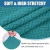imageSmiry Waterproof Couch Cushion Covers Stretch Jacquard Thick Sofa Cushion Covers Washable Seat Slipcover Elastic Furniture Protector for Pets Kid 2PC CamelPeacock Green