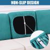 imageSmiry Waterproof Couch Cushion Covers Stretch Jacquard Thick Sofa Cushion Covers Washable Seat Slipcover Elastic Furniture Protector for Pets Kid 2PC CamelPeacock Green