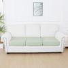 imageSmiry Waterproof Couch Cushion Covers Stretch Jacquard Thick Sofa Cushion Covers Washable Seat Slipcover Elastic Furniture Protector for Pets Kid 2PC CamelGreen