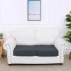 imageSmiry Waterproof Couch Cushion Covers Stretch Jacquard Thick Sofa Cushion Covers Washable Seat Slipcover Elastic Furniture Protector for Pets Kid 2PC CamelDark Grey