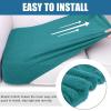 imageSmiry Waterproof Couch Cushion Covers Stretch Jacquard Thick Sofa Cushion Covers Washable Seat Slipcover Elastic Furniture Protector for Pets Kid 2PC CamelPeacock Green