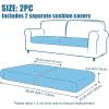 imageSmiry Waterproof Couch Cushion Covers Stretch Jacquard Thick Sofa Cushion Covers Washable Seat Slipcover Elastic Furniture Protector for Pets Kid 2PC CamelDark Grey