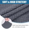 imageSmiry Waterproof Couch Cushion Covers Stretch Jacquard Thick Sofa Cushion Covers Washable Seat Slipcover Elastic Furniture Protector for Pets Kid 2PC CamelGrey