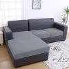 imageSmiry Waterproof Couch Cushion Covers Stretch Jacquard Thick Sofa Cushion Covers Washable Seat Slipcover Elastic Furniture Protector for Pets Kid 2PC CamelLight Grey