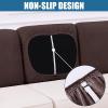 imageSmiry Waterproof Couch Cushion Covers Stretch Jacquard Thick Sofa Cushion Covers Washable Seat Slipcover Elastic Furniture Protector for Pets Kid 2PC CamelChocolate