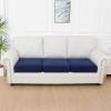 imageSmiry Waterproof Couch Cushion Covers Stretch Jacquard Thick Sofa Cushion Covers Washable Seat Slipcover Elastic Furniture Protector for Pets Kid 2PC CamelNavy