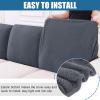 imageSmiry Waterproof Couch Cushion Covers Stretch Jacquard Thick Sofa Cushion Covers Washable Seat Slipcover Elastic Furniture Protector for Pets Kid 2PC CamelGrey