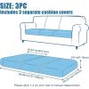 imageSmiry Waterproof Couch Cushion Covers Stretch Jacquard Thick Sofa Cushion Covers Washable Seat Slipcover Elastic Furniture Protector for Pets Kid 2PC CamelGrey