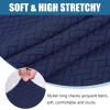 imageSmiry Waterproof Couch Cushion Covers Stretch Jacquard Thick Sofa Cushion Covers Washable Seat Slipcover Elastic Furniture Protector for Pets Kid 2PC CamelNavy