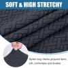 imageSmiry Waterproof Couch Cushion Covers Stretch Jacquard Thick Sofa Cushion Covers Washable Seat Slipcover Elastic Furniture Protector for Pets Kid 2PC CamelDark Grey