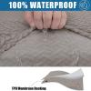 imageSmiry Waterproof Couch Cushion Covers Stretch Jacquard Thick Sofa Cushion Covers Washable Seat Slipcover Elastic Furniture Protector for Pets Kid 2PC CamelTaupe