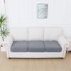 imageSmiry Waterproof Couch Cushion Covers Stretch Jacquard Thick Sofa Cushion Covers Washable Seat Slipcover Elastic Furniture Protector for Pets Kid 2PC CamelLight Grey