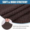 imageSmiry Waterproof Couch Cushion Covers Stretch Jacquard Thick Sofa Cushion Covers Washable Seat Slipcover Elastic Furniture Protector for Pets Kid 2PC CamelChocolate