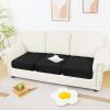 imageSmiry Waterproof Couch Cushion Covers Stretch Sofa Covers for 3 Cushion Couch Washable Sofa Slipcover Elastic Furniture Protector for Pets Kids 3 Pack BlackBlack