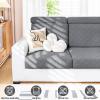 imageSmiry Waterproof Couch Cushion Covers Stretch Sofa Covers for 3 Cushion Couch Washable Sofa Slipcover Elastic Furniture Protector for Pets Kids 3 Pack BlackGrey