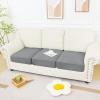imageSmiry Waterproof Couch Cushion Covers Stretch Sofa Covers for 3 Cushion Couch Washable Sofa Slipcover Elastic Furniture Protector for Pets Kids 3 Pack BlackGrey