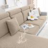 imageSmiry Waterproof Couch Cushion Covers Stretch Jacquard Sectional Couch Covers L Shape Chaise Lounge Sofa Slipcover Washable Elastic Furniture Protector for Pets Kid Chaise Cover ChocolateCamel