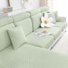 imageSmiry Waterproof Couch Cushion Covers Stretch Jacquard Thick Sofa Cushion Covers Washable Seat Slipcover Elastic Furniture Protector for Pets Kid 2PC CamelGreen