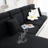 imageSmiry Waterproof Couch Cushion Covers Stretch Jacquard Thick Sofa Cushion Covers Washable Seat Slipcover Elastic Furniture Protector for Pets Kid 2PC CamelBlack