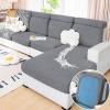 imageSmiry Waterproof Couch Cushion Covers Stretch Sofa Covers for 3 Cushion Couch Washable Sofa Slipcover Elastic Furniture Protector for Pets Kids 3 Pack BlackGrey