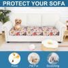 imageSmiry Printed Couch Cushion Covers Stretch Soft Couch Covers for Sofa Washable NonSlip Sofa Slipcover Furniture Protector for Indoor and Outdoor Medium BeigeOrange