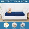 imageSmiry Printed Couch Cushion Covers Stretch Soft Couch Covers for Sofa Washable NonSlip Sofa Slipcover Furniture Protector for Indoor and Outdoor Medium BeigeNavy