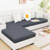 imageSmiry Printed Couch Cushion Covers Stretch Soft Couch Covers for Sofa Washable NonSlip Sofa Slipcover Furniture Protector for Indoor and Outdoor Medium BeigeDark Grey