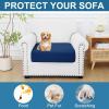 imageSmiry Printed Couch Cushion Covers Stretch Soft Couch Covers for Sofa Washable NonSlip Sofa Slipcover Furniture Protector for Indoor and Outdoor Medium BeigeNavy