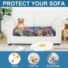 imageSmiry Printed Couch Cushion Covers Stretch Soft Couch Covers for Sofa Washable NonSlip Sofa Slipcover Furniture Protector for Indoor and Outdoor Medium BeigeBlue Green