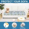 imageSmiry Printed Couch Cushion Covers Stretch Soft Couch Covers for Sofa Washable NonSlip Sofa Slipcover Furniture Protector for Indoor and Outdoor Medium BeigeLight Green