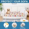 imageSmiry Printed Couch Cushion Covers Stretch Soft Couch Covers for Sofa Washable NonSlip Sofa Slipcover Furniture Protector for Indoor and Outdoor Medium BeigeOrange