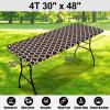 imageSmiry Rectangle Picnic Table Cover Waterproof Elastic Fitted Camping Tablecloths for 6 Foot Tables Wipeable Flannel Backed Vinyl Tablecloth Protector for Indoor Outdoor Blue 30x72 InchesCoffee