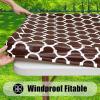 imageSmiry Rectangle Picnic Table Cover Waterproof Elastic Fitted Camping Tablecloths for 6 Foot Tables Wipeable Flannel Backed Vinyl Tablecloth Protector for Indoor Outdoor Blue 30x72 InchesCoffee
