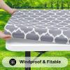 imageSmiry Rectangle Picnic Table Cover Waterproof Elastic Fitted Camping Tablecloths for 6 Foot Tables Wipeable Flannel Backed Vinyl Tablecloth Protector for Indoor Outdoor Blue 30x72 InchesGrey